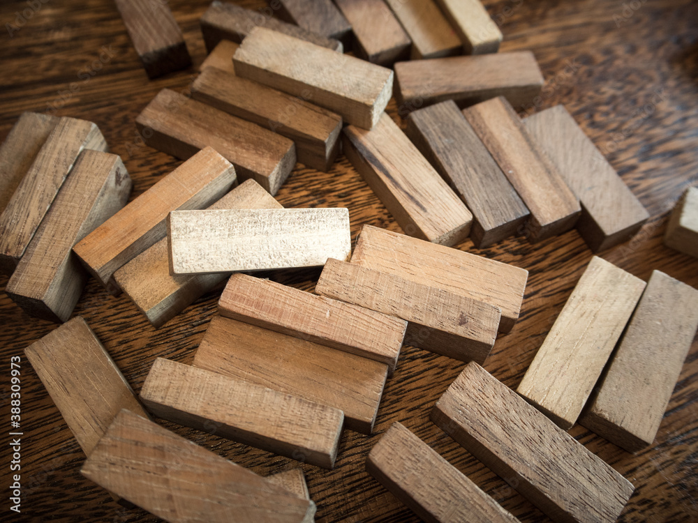 Wood block tower games.