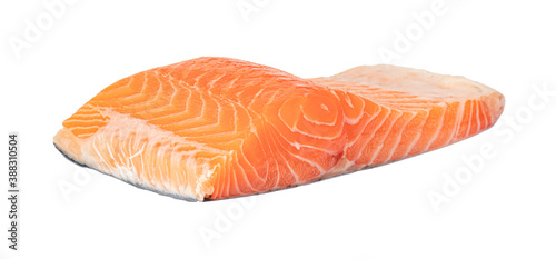 Fillet of salmon isolated on white background with clipping path