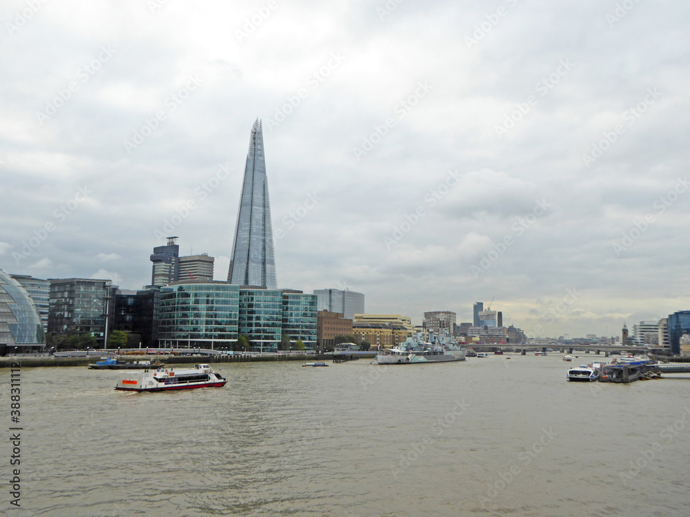 River Thames and buildings of London, England