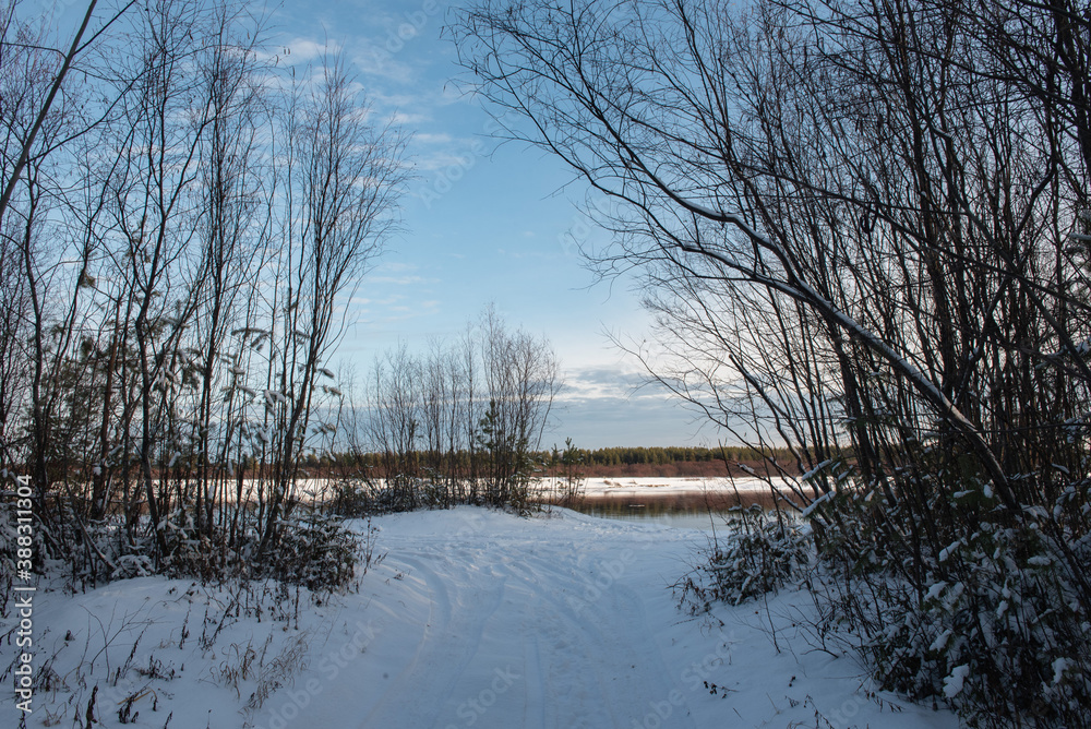 Northern river before the ice break Northern river before the ice break