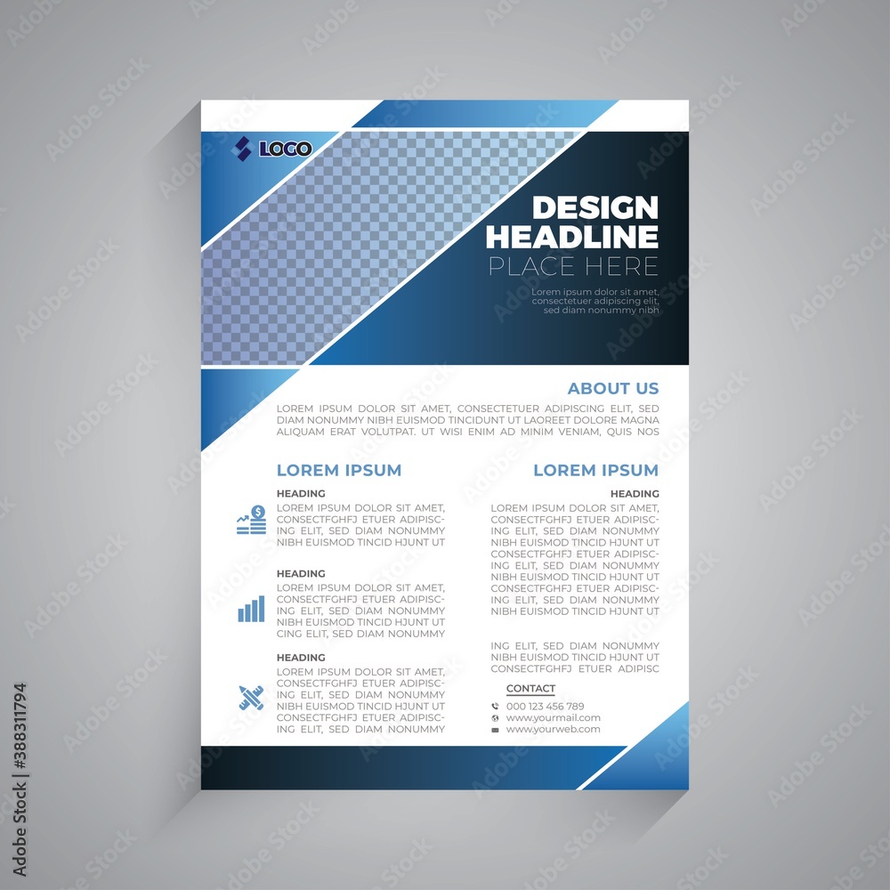 Professional creative blue business flyer design