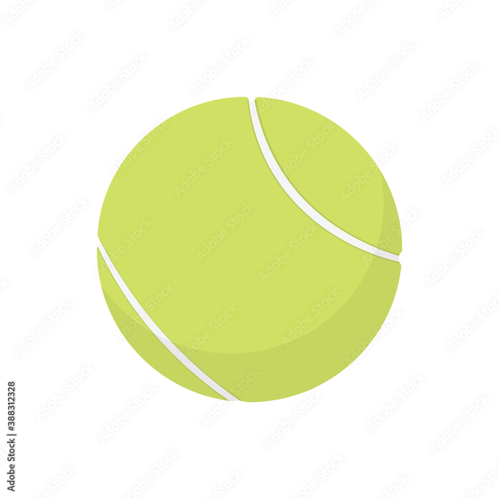 Big tennis ball isolated on white. Vector illustration for open championship