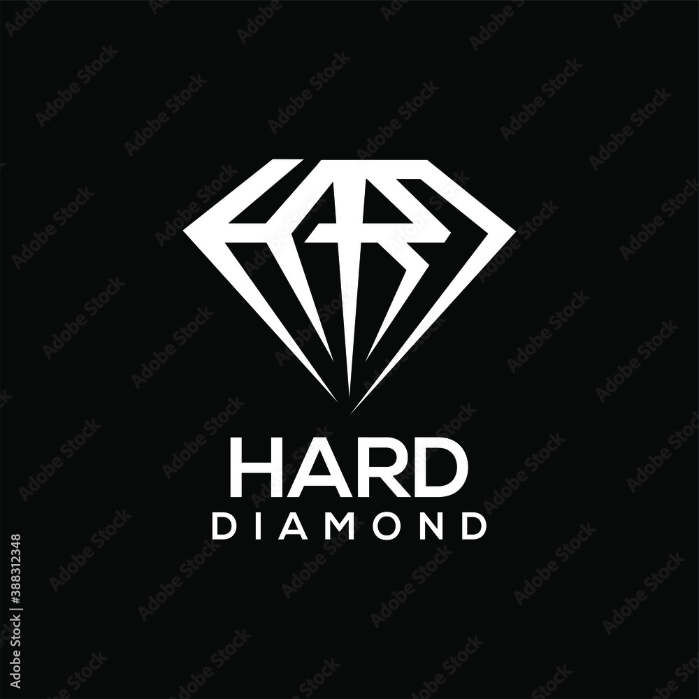 lettering Hard with diamond sign, Design element for logo, poster, card, banner, emblem, t shirt. Vector illustration lettering Hard with diamond sign, Design element for logo, poster, card, banner, emblem, t shirt. Vector illustration