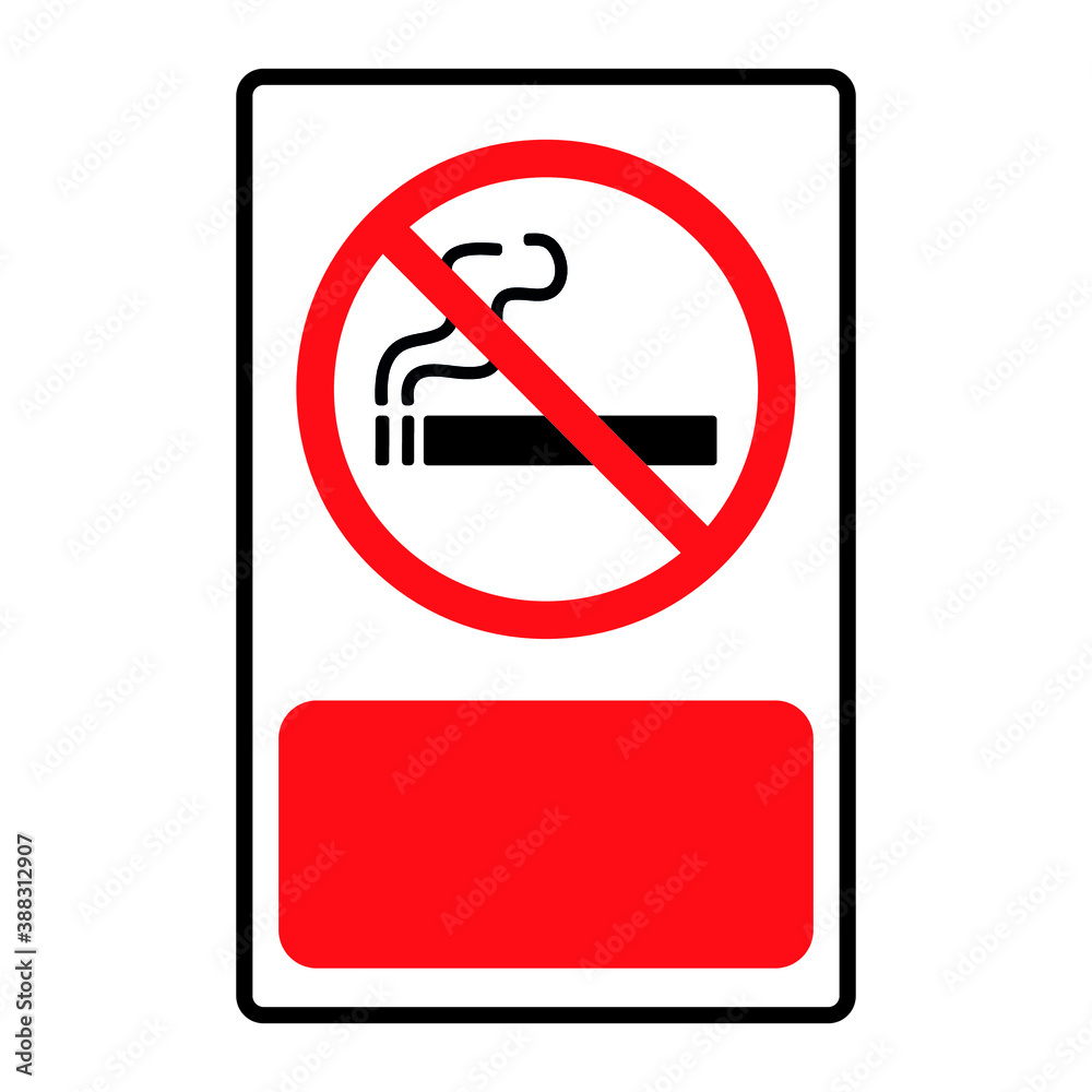 No smoking sign In a rectangle to insert text Vector illustration No smoking sign In a rectangle to insert text Vector illustration