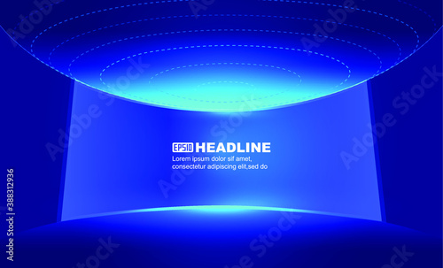 The blue sphere has a futuristic spatial background.
