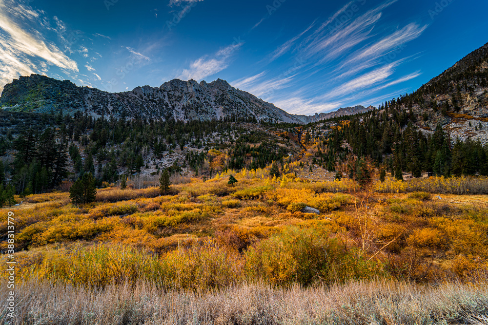 A bright, crisp, clear landscape image during the fall.