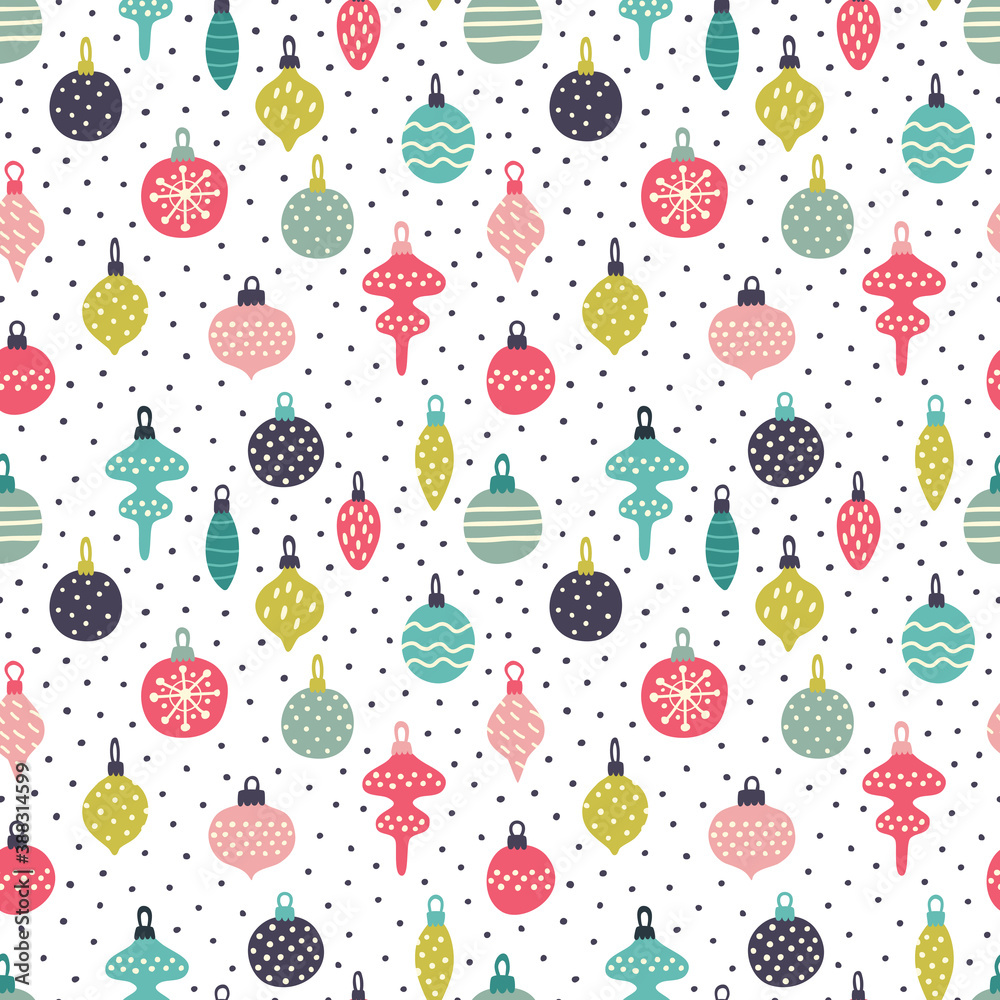 Seamless pattern. Christmas decor. Can be used as a background, wrapping paper, cover, fabric, etc. Seamless pattern. Christmas decor. Can be used as a background, wrapping paper, cover, fabric, etc.