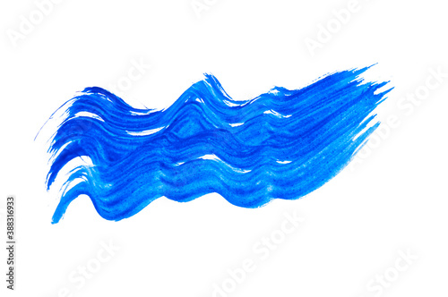 blue stroke of the paint brush isolated on white