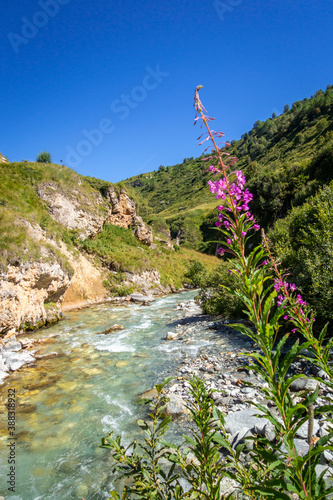 Doron river in Vanoise national Park valley, French alps photo