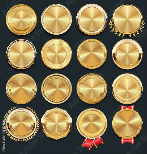 Luxury golden design elements badges and labels collection