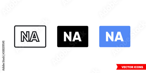 Not applicable icon of 3 types color, black and white, outline. Isolated vector sign symbol.