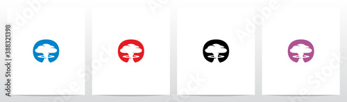 Mushroom Cloud On Letter Logo Design O
