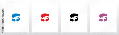Mushroom Cloud On Letter Logo Design S
