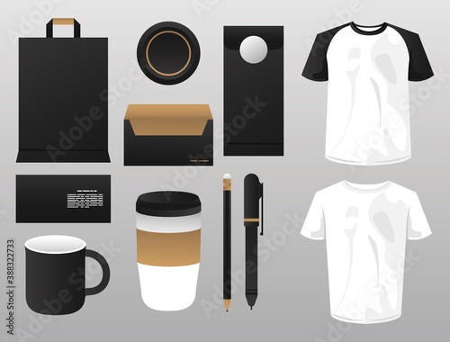 bundle of mockup elements branding