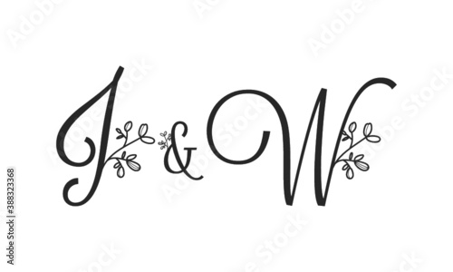 J&W floral ornate letters wedding alphabet characters