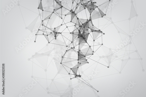 Network technology background with dots and lines for backdrop and ai design. Modern abstract concept. Futuristic HUD Background.