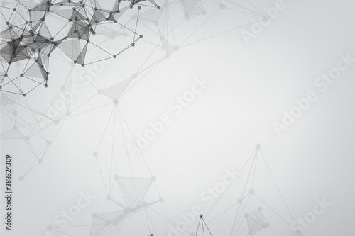 Network technology background with dots and lines for backdrop and ai design. Modern abstract concept. Futuristic HUD Background.