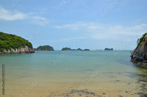 Sunny day View of Halong Bay from the beach. © sh. xander 