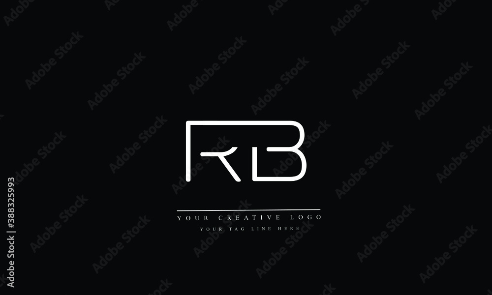 RB, BR, R, B Letter Logo Design with Creative Modern Trendy Typography ...