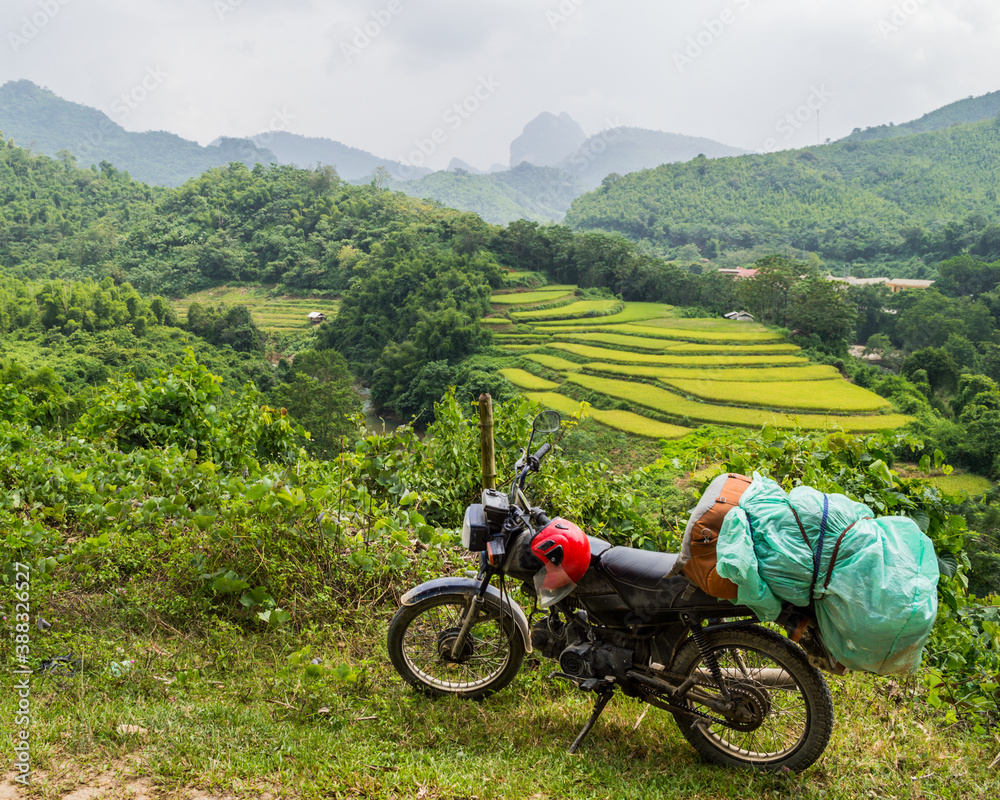 Obraz premium Motorcycle Road Trip in Laos