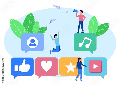 Illustration vector graphic cartoon character of social media
