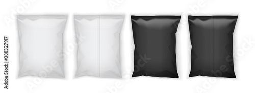 white and black blank packaging isolated on white background top and bottom view mock up 