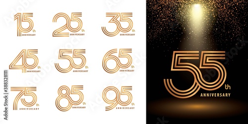 Set of Logo Anniversary logotype design, Celebrate Anniversary Logo