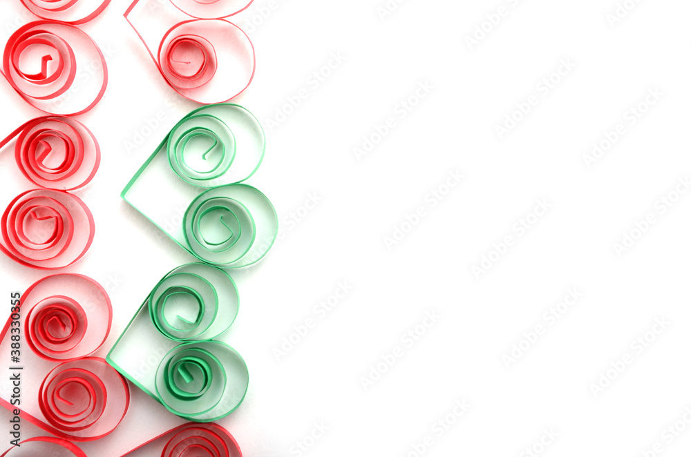 Paper heart quilling border background Paper heart quilling border background