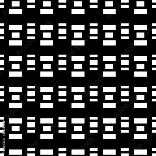 Seamless surface pattern design with blocks. Rectangle shapes illustration. Repeated geometric figures background. Mosaic motif. Ethnic ornament image. Tiles wallpaper. Digital paper. Vector art.