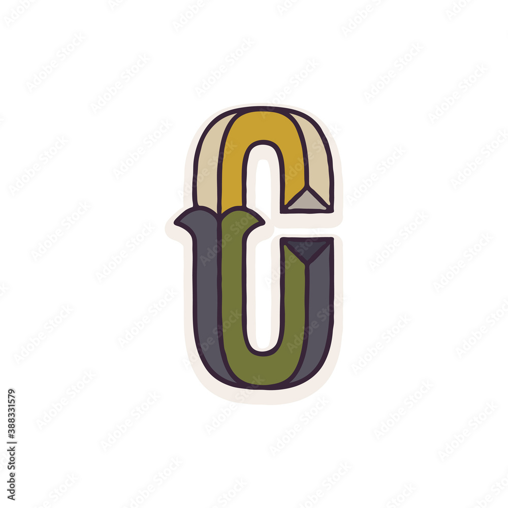 C letter logo faceted with dim colors. C letter logo faceted with dim colors.