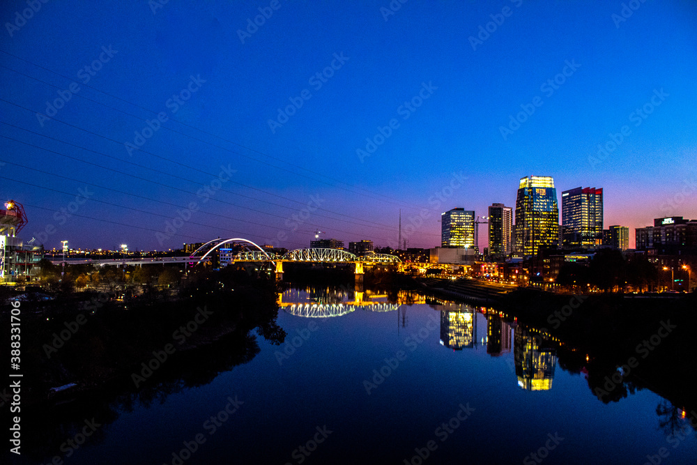 Nashville Skyline at night, Tennessee, USA