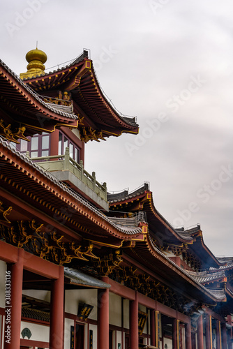 Chinese temple architecture  retro turret building complex