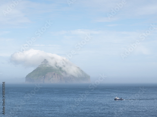 Isle Litla Dimun seen from Hvannhagi  Su  uroy  Faroe Islands.