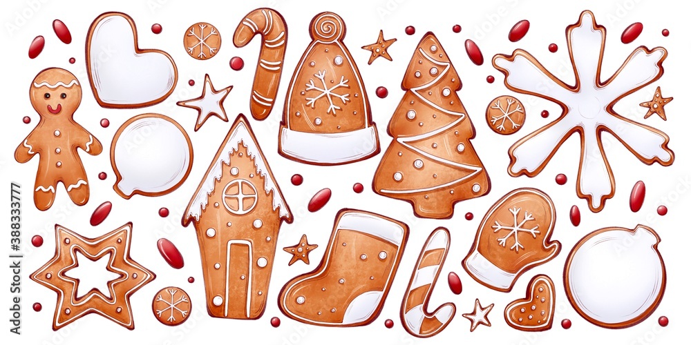 Set of New Year’s gingerbreads Set of New Year’s gingerbreads