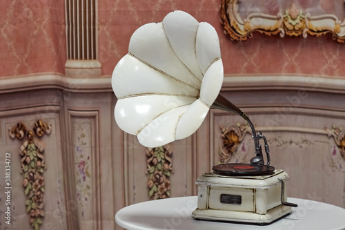 vintage gramophone on the table