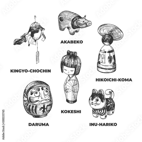 Japanese traditional kids hand made toys