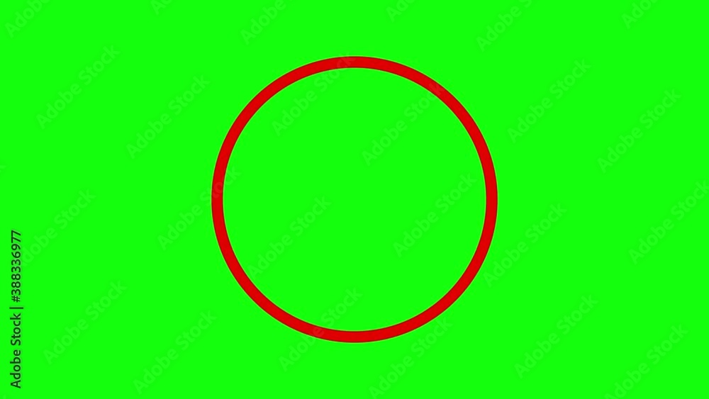 oval and circle red animation on green screen background oval and circle red animation on green screen background