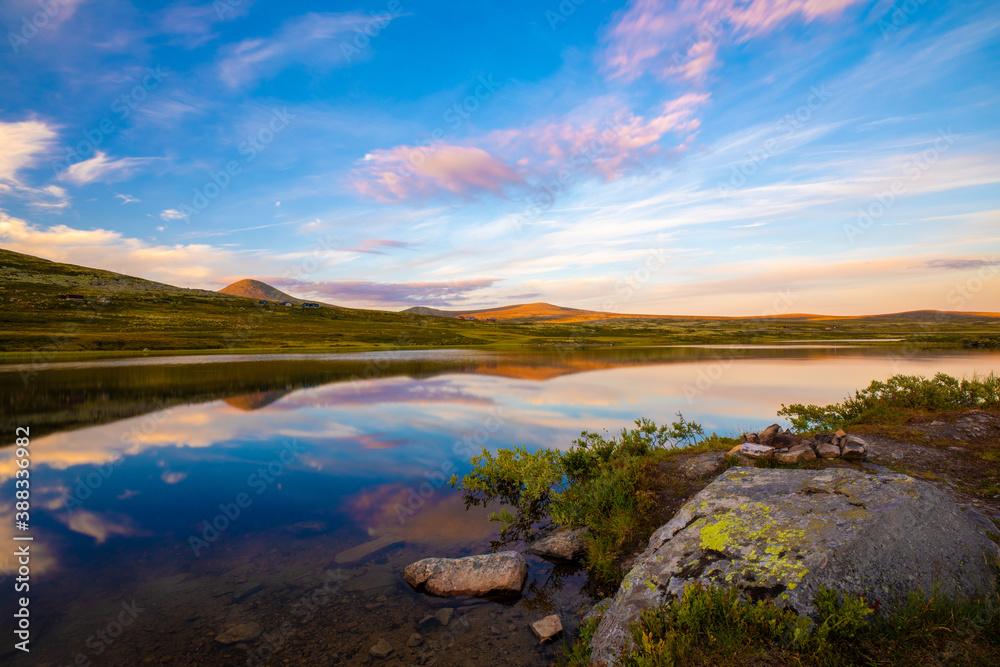 lake and mountains