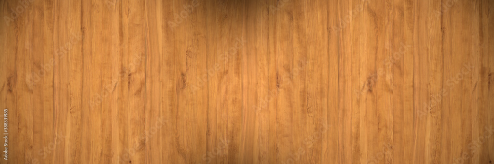 Naklejka premium wood texture background with space and two lights. Large horizontal image