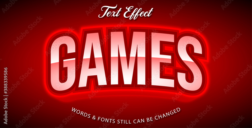 Games editable text effect
