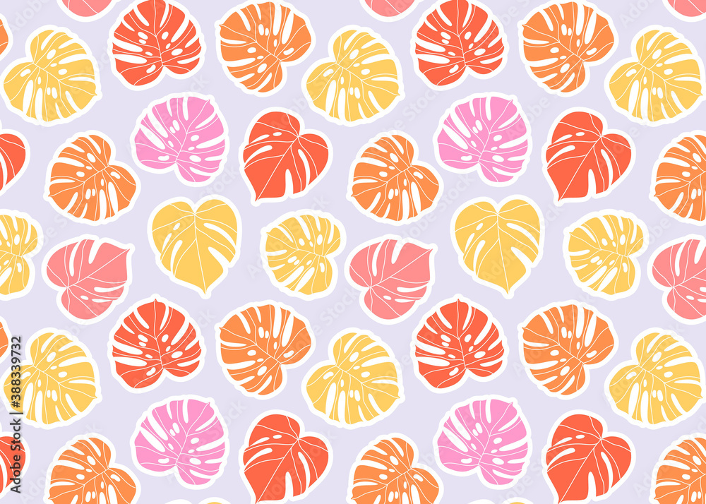 Monstera leaves - soft purple seamless pattern. Trendy hand-drawn vector pattern made of monstera plant leaves. Foliage seamless design for banner, card, wallpapers, and wrapping. Earthy tone pattern. Monstera leaves - soft purple seamless pattern. Trendy hand-drawn vector pattern made of monstera plant leaves. Foliage seamless design for banner, card, wallpapers, and wrapping. Earthy tone pattern.