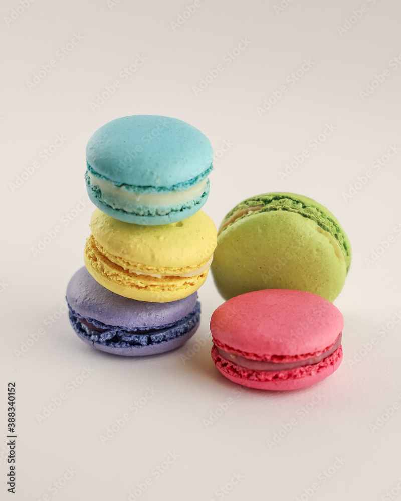 Colorful macaroons cakes, green yellow blue purple and red Colorful macaroons cakes, green yellow blue purple and red