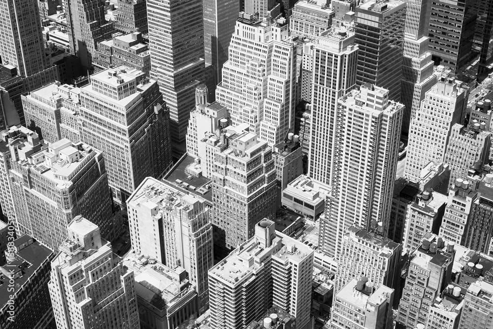 Black and white aerial picture of Manhattan, New York City, USA. Black and white aerial picture of Manhattan, New York City, USA.