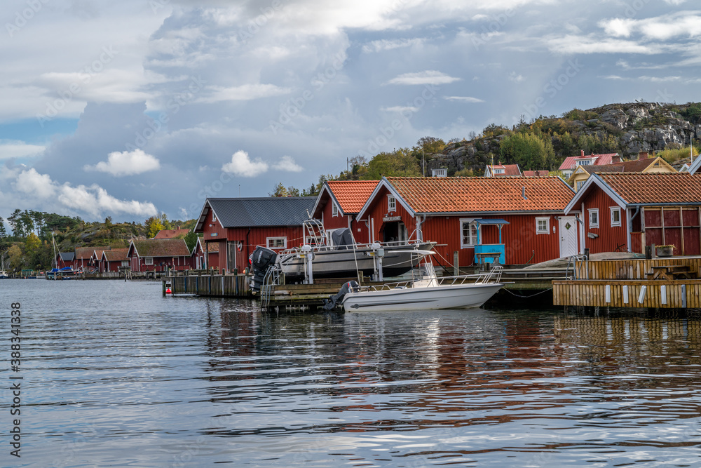 A typical fishing village on the Swedish Atlantic coast. Picture from Hamburgsund, Vastra Gotaland, Sweden A typical fishing village on the Swedish Atlantic coast. Picture from Hamburgsund, Vastra Gotaland, Sweden