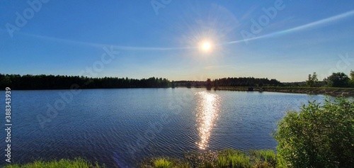 sunset over the lake