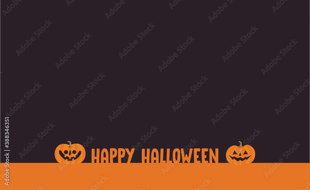 Obraz premium Happy Halloween banner with carved pumpkin illustration.