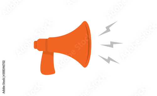 Megaphone, Loudspeaker cartoon vector illustration. Alert and announcement symbol.