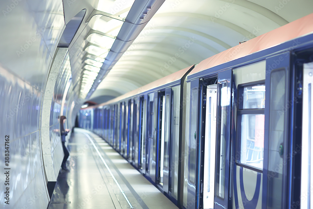 Obraz premium wagon train subway movement, transportation concept abstract background without people
