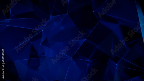 Futuristic, High Tech, blue background, with network lines conveying a connectivity concept. 3D render