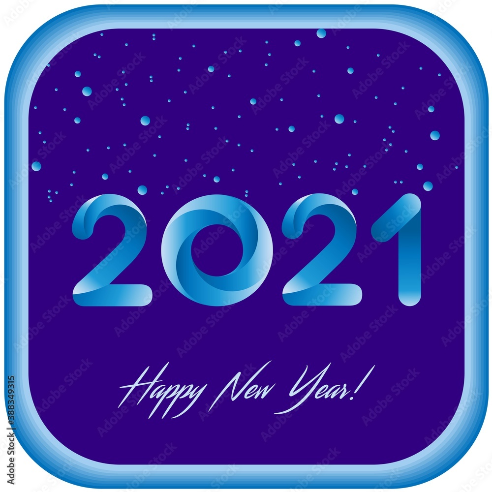 Vector Happy New Year 2021 card with gradient design. For social networks, family celebrations, posters, postcards. With your logo. Vector Happy New Year 2021 card with gradient design. For social networks, family celebrations, posters, postcards. With your logo.